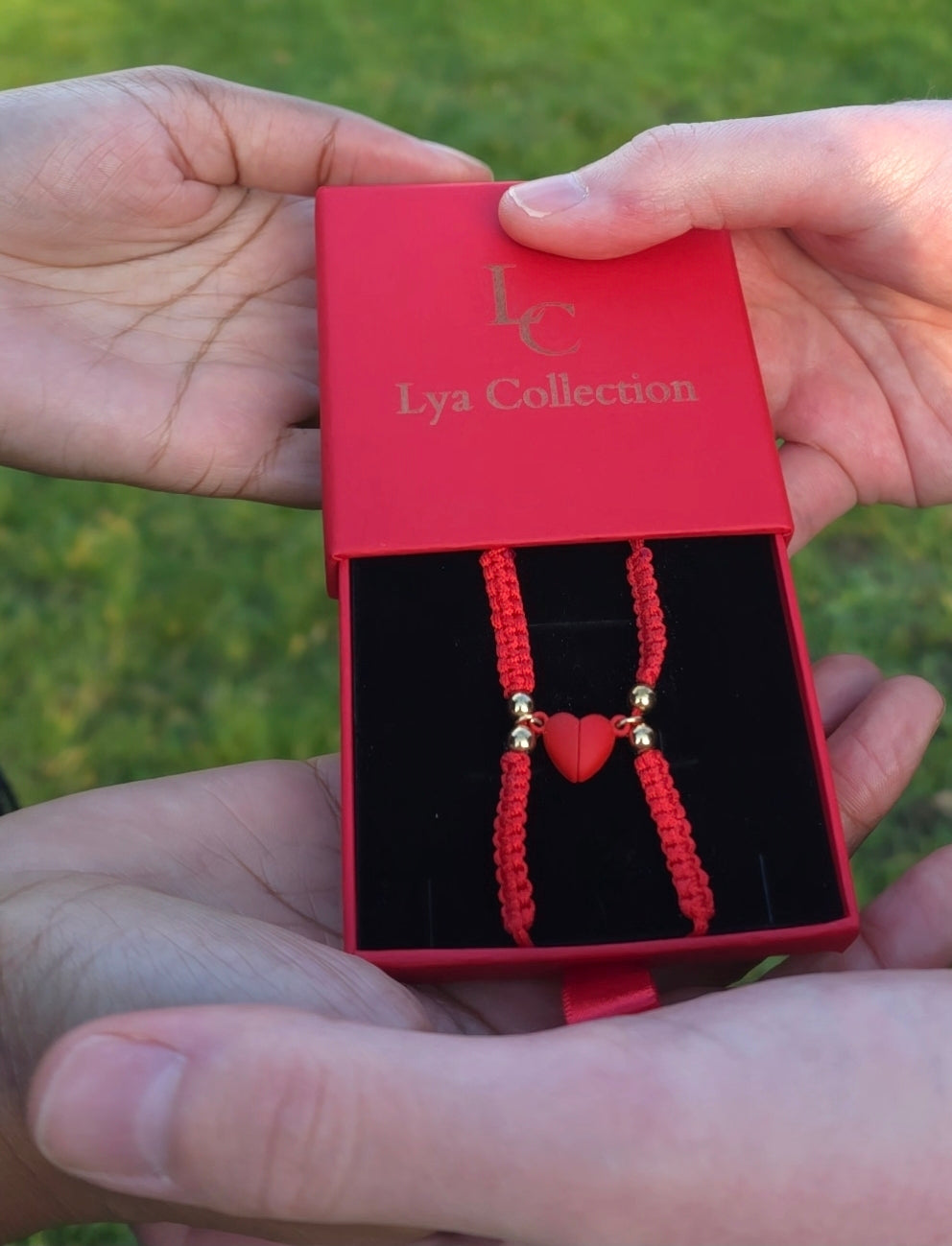 Bracelet couple Amour - Cordons rouge